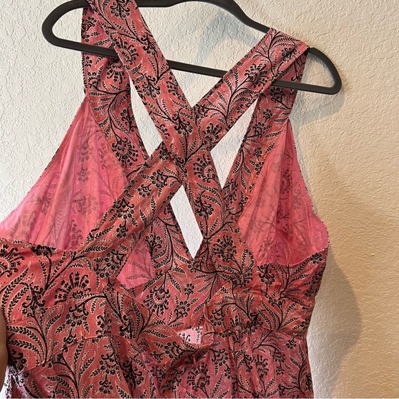 J. Crew Collection cross back tiered ruffle hem midi dress in Ratti coral vines - Picture 10 of 12